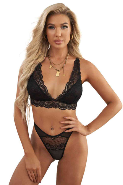 Vanessa's Lace Scalloped Lingerie Set